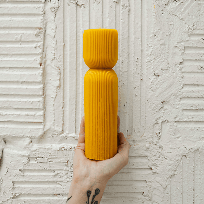 Slow Burn · Pepper (Lrg) - Ribbed Beeswax Pillar Candle | socius design in Rochester, MN
