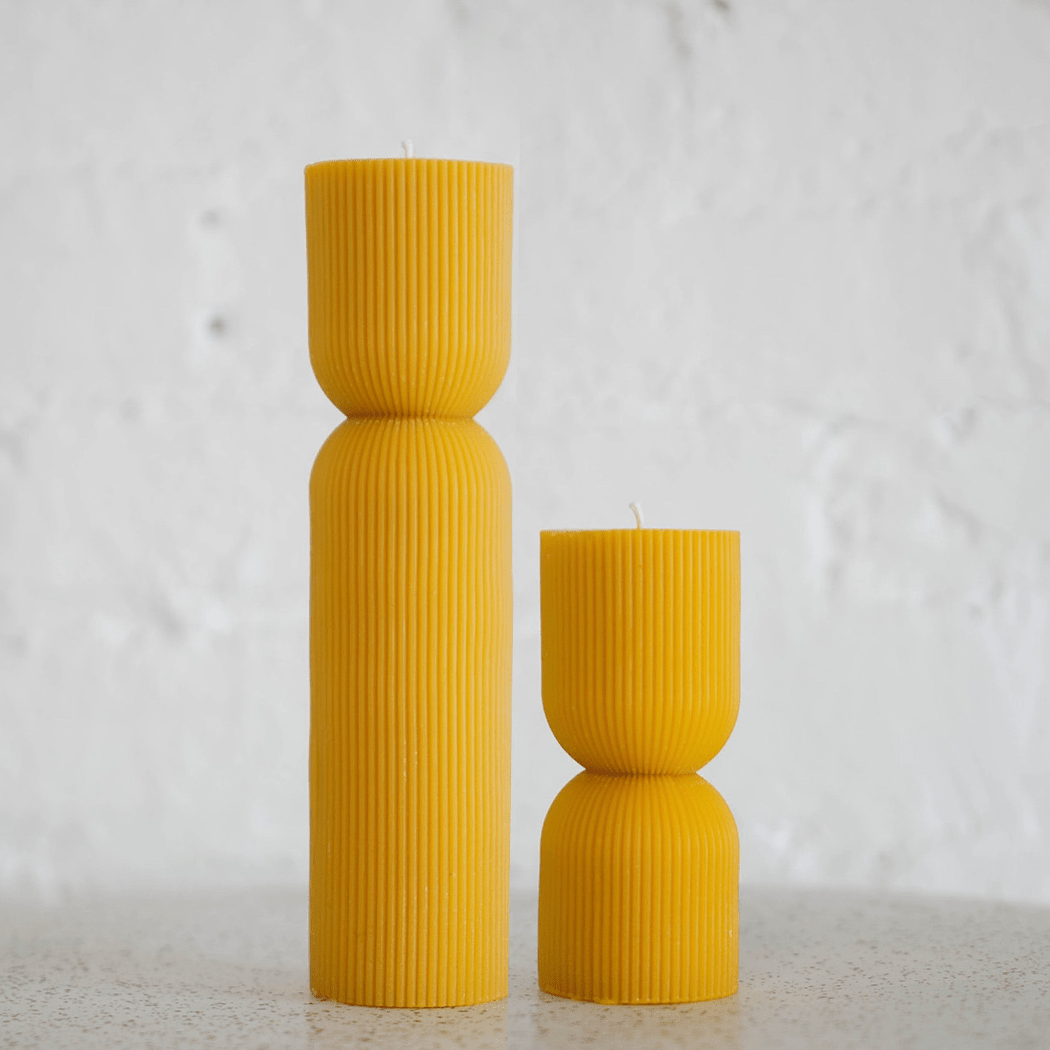 Slow Burn · Pepper (Lrg) - Ribbed Beeswax Pillar Candle | socius design in Rochester, MN