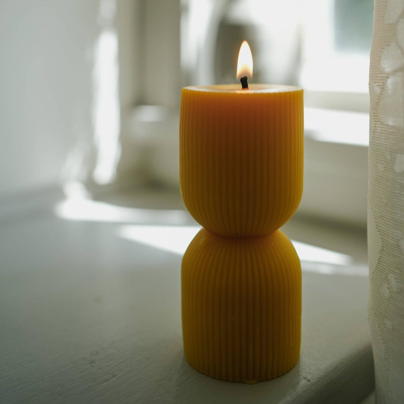 Slow Burn · Pepper (Sml) - Ribbed Beeswax Pillar Candle | socius design in Rochester, MN