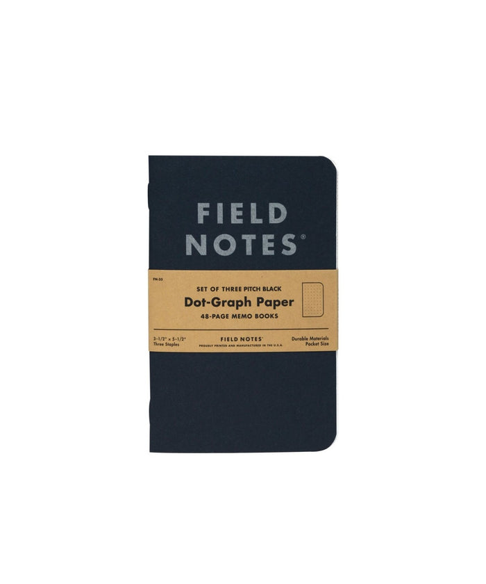 Field Notes · Pitch Black 3-Pack Memo Books · Dot-Graph | socius design in Rochester, MN