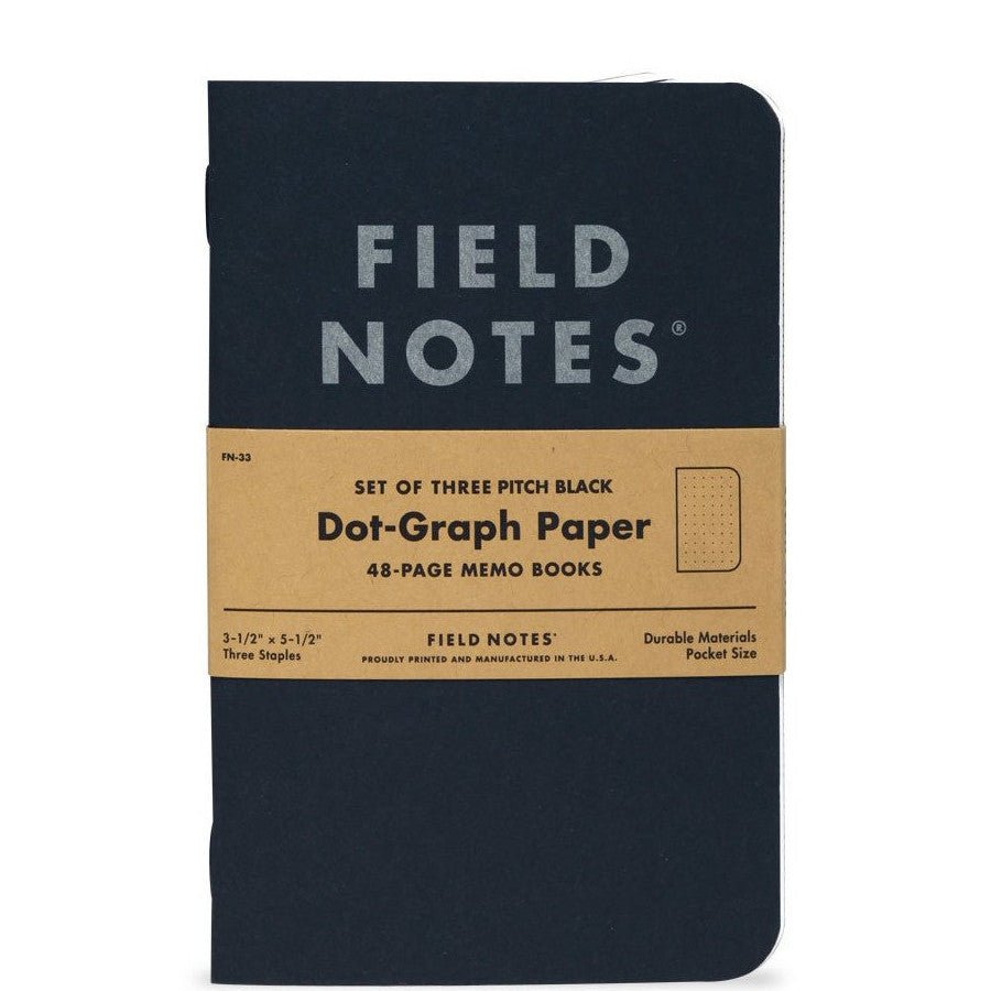 Field Notes Pitch Black dot-graph note book 2-pack