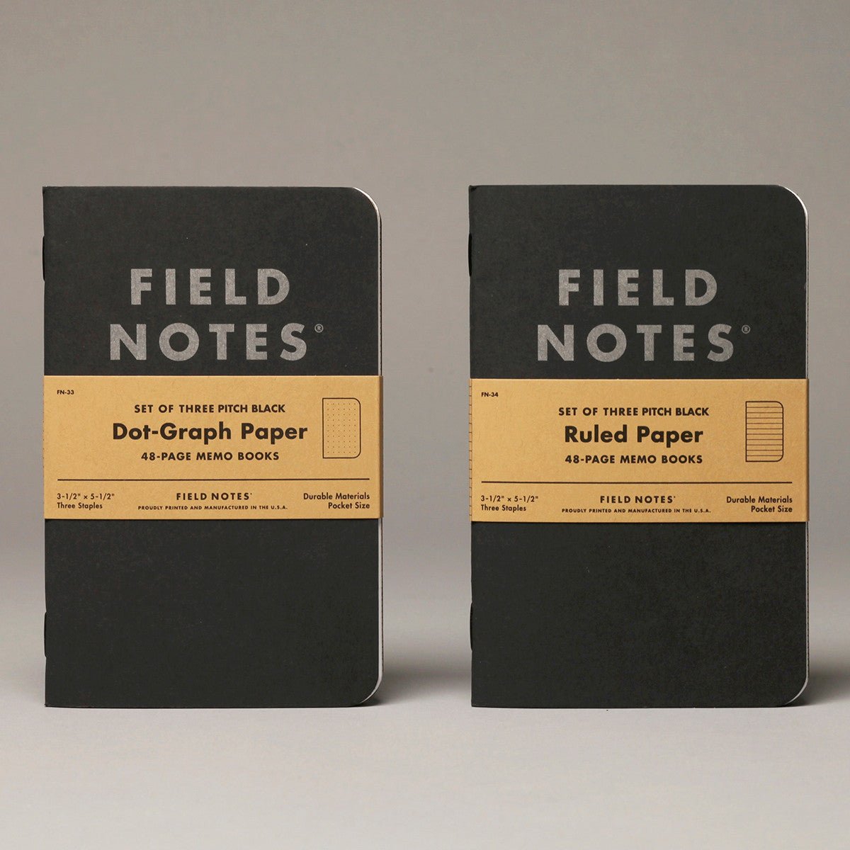 Field Notes Pitch Black dot-graph note book detail