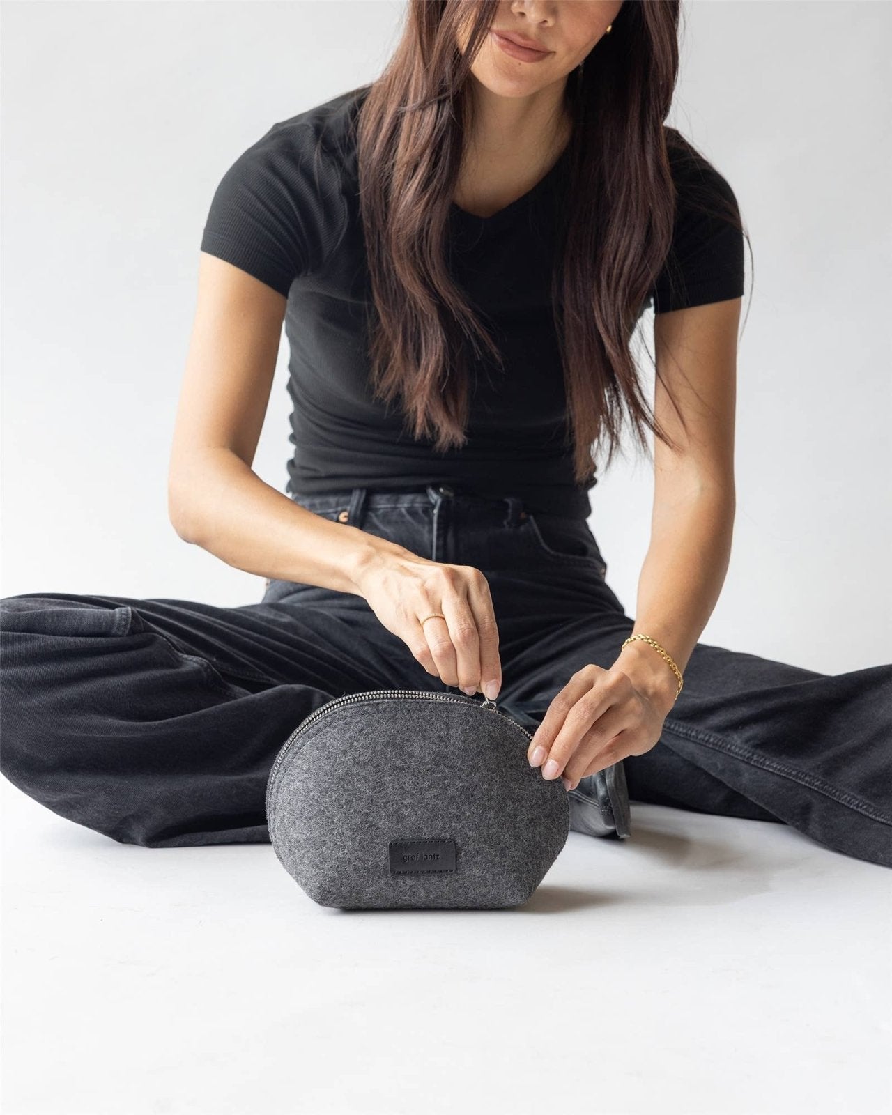 Graf Lantz · Pochi Merino Wool Medium Pouch | Charcoal | socius design in Rochester, MN