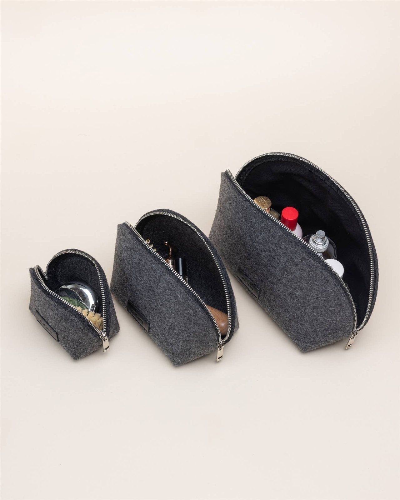 Graf Lantz · Pochi Merino Wool Pouch Set | Charcoal | socius design in Rochester, MN