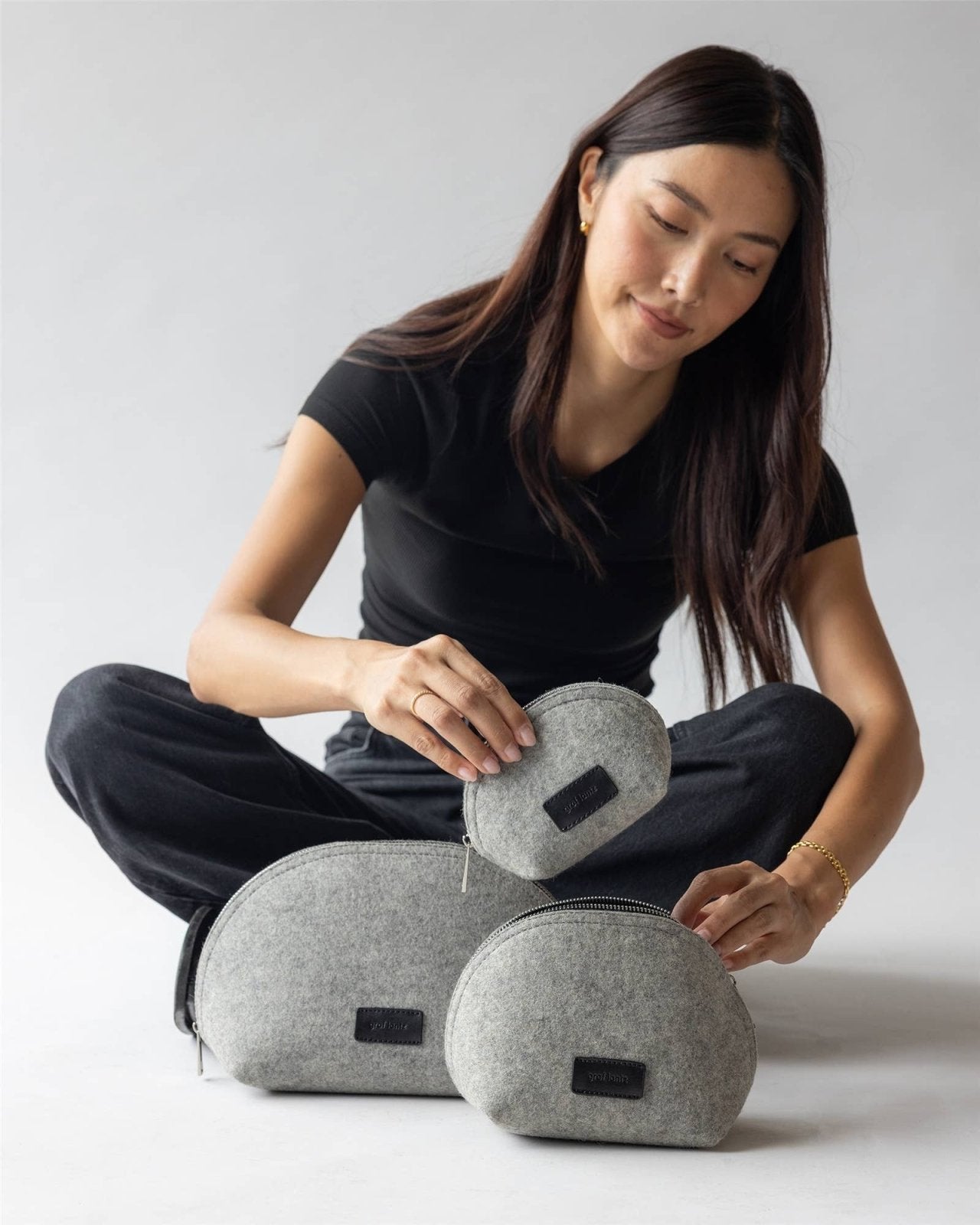 Graf Lantz · Pochi Merino Wool Pouch Set | Granite | socius design in Rochester, MN