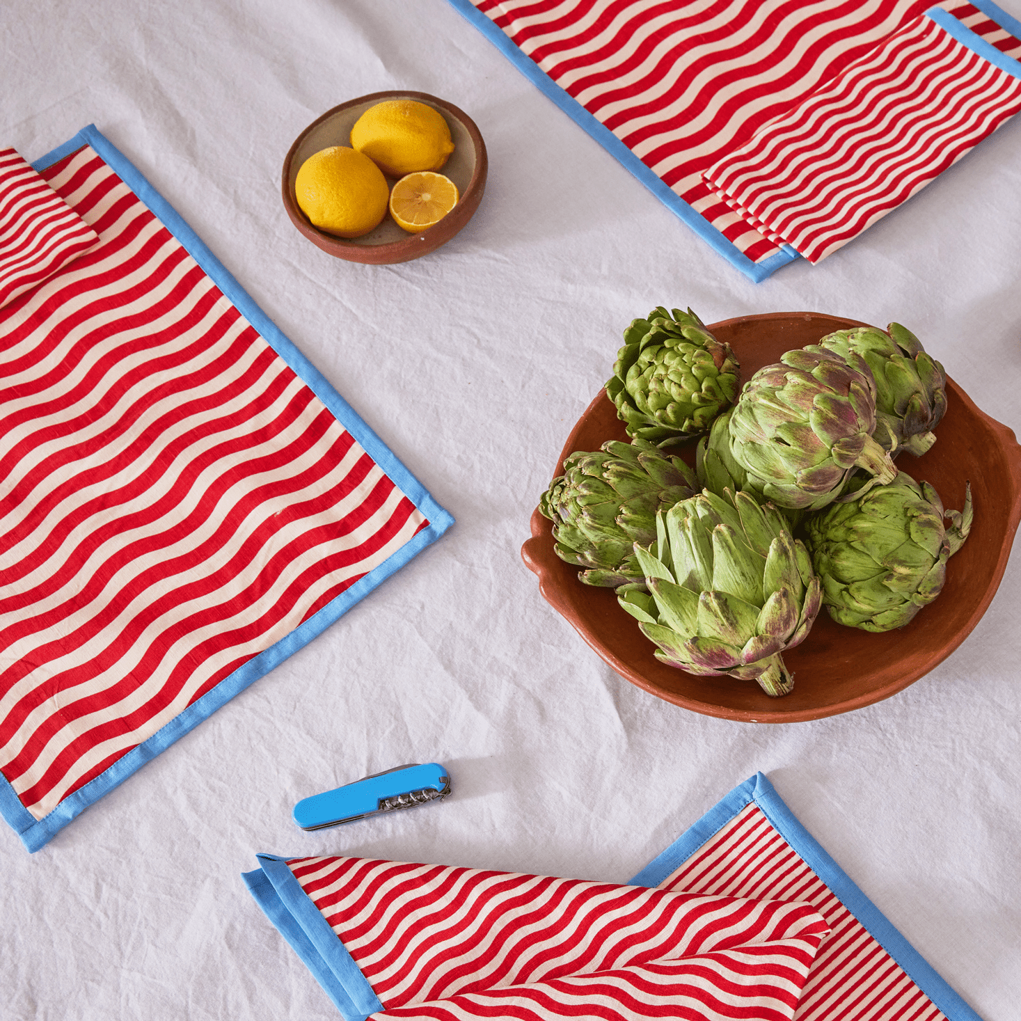 Block Shop · Red Wiggle Stripe Napkin | socius design in Rochester, MN