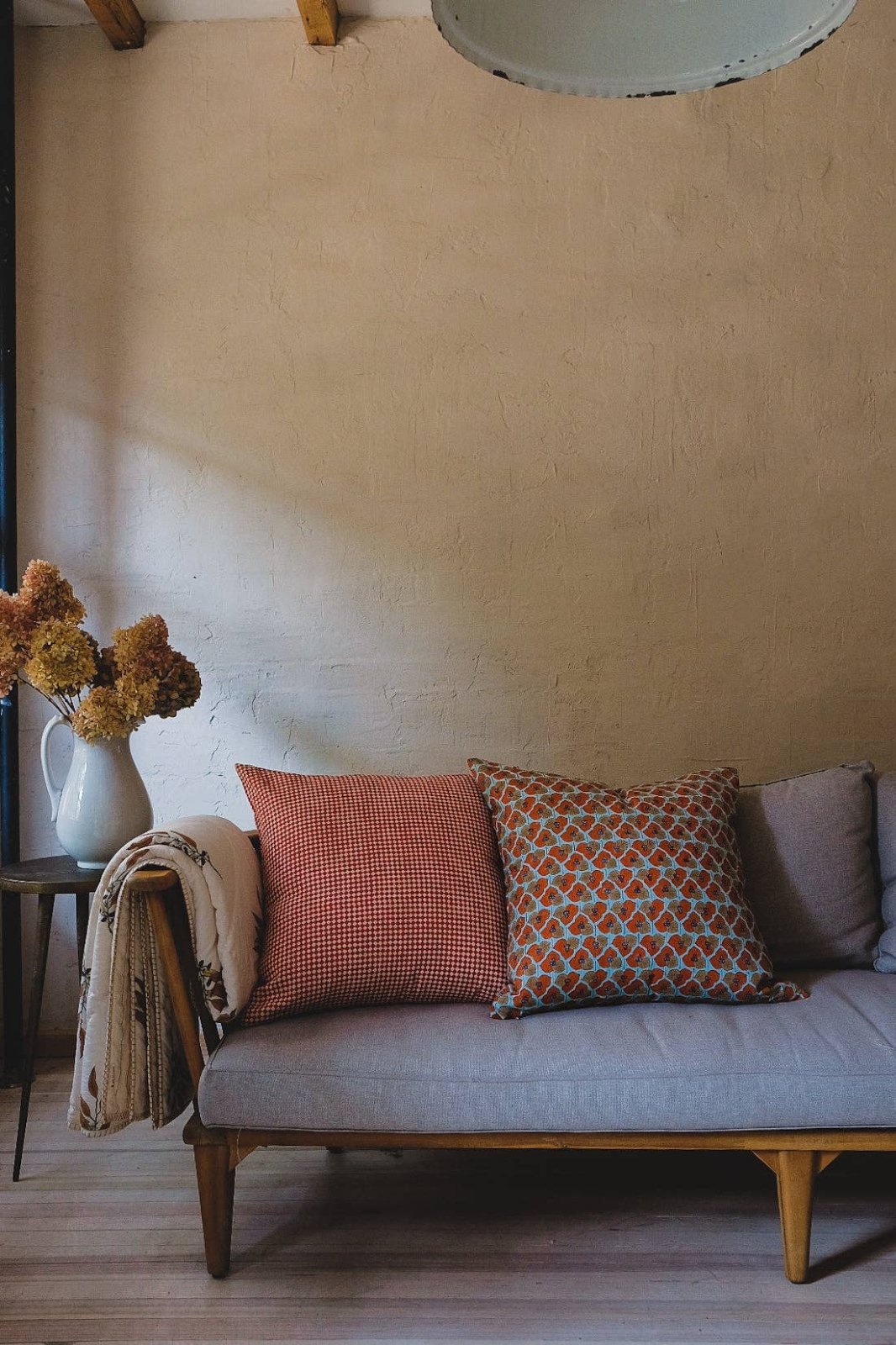 Soil to Studio · Rekha Hand Block - printed Linen Throw Pillow · Rojo | socius design in Rochester, MN