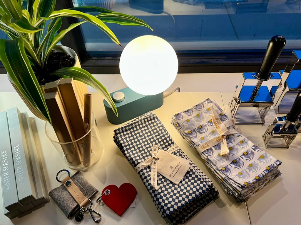 Soil to Studio · Rekha Set of 4 Block - Printed Linen Napkins · Indigo | socius design in Rochester, MN