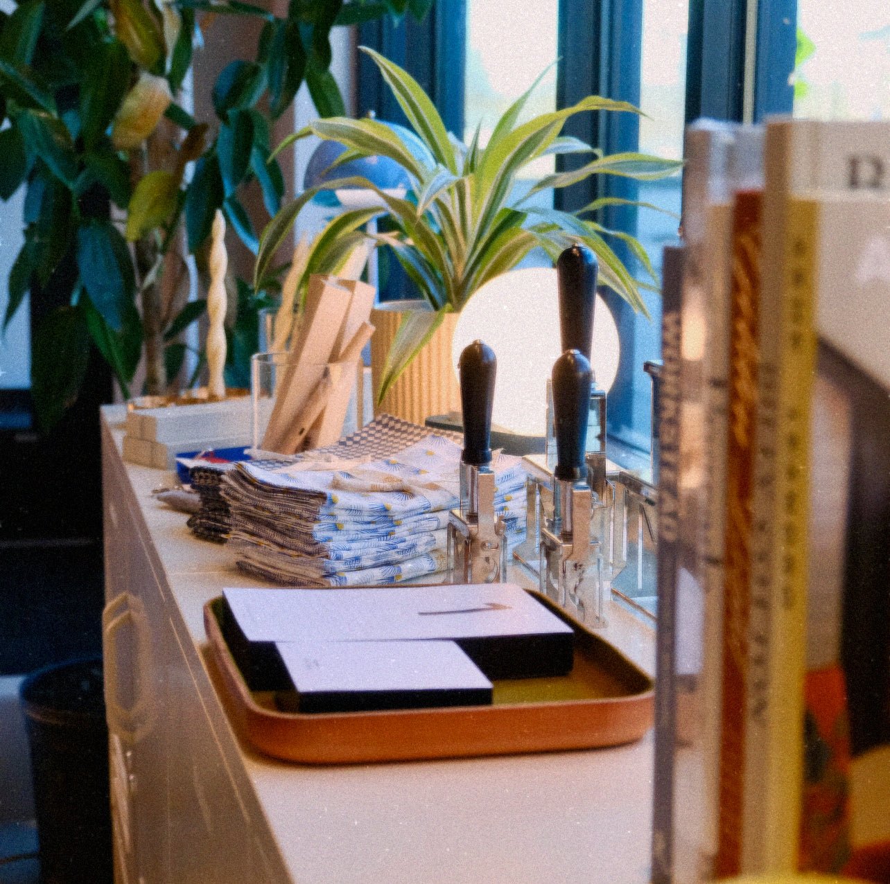 Soil to Studio · Rekha Set of 4 Block - Printed Linen Napkins · Indigo | socius design in Rochester, MN