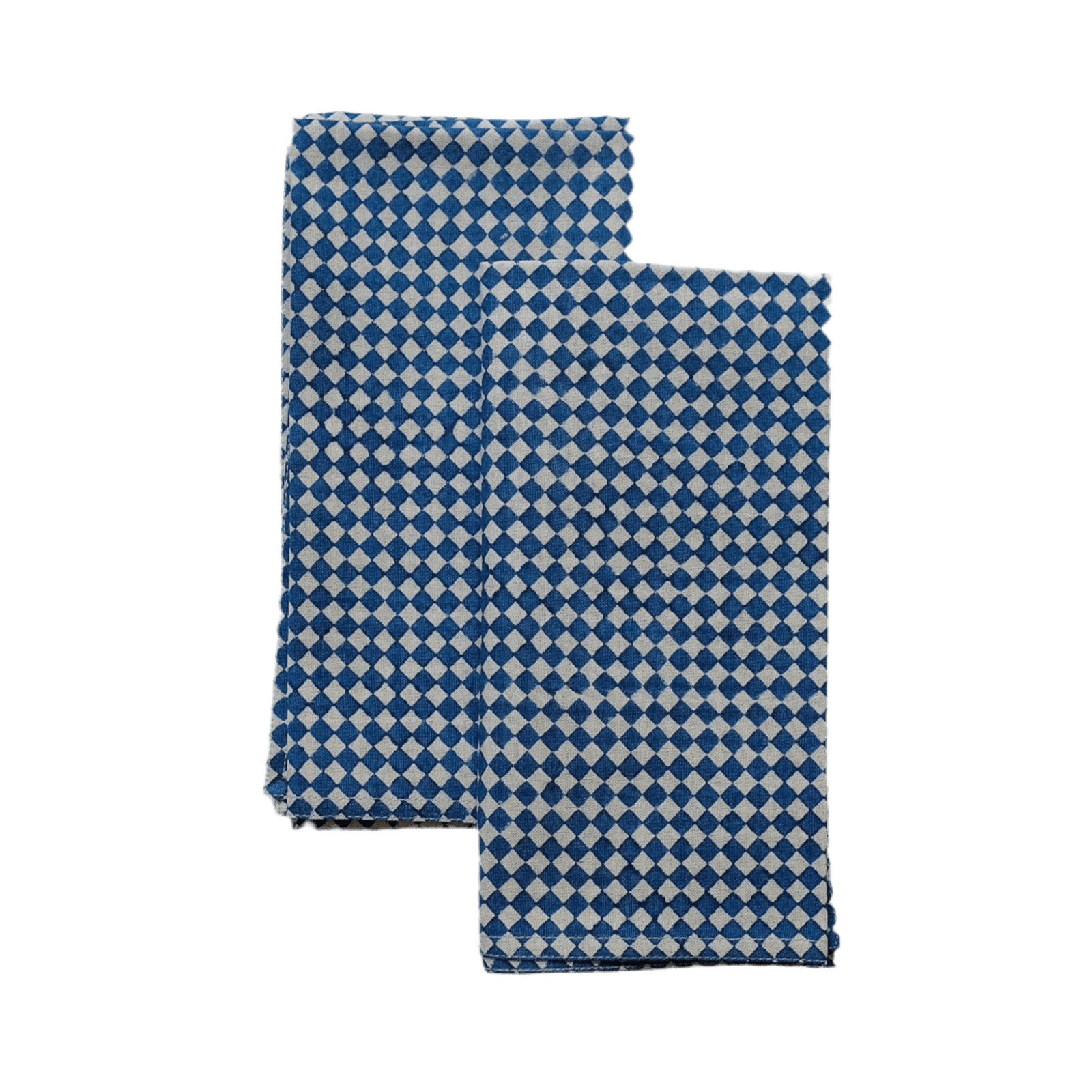 Soil to Studio · Rekha Set of 4 Block - Printed Linen Napkins · Indigo | socius design in Rochester, MN