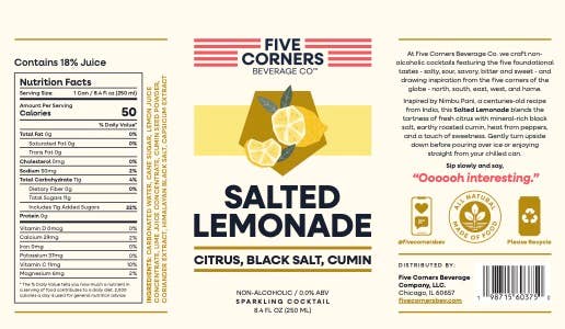 Five Corners · Salted Lemonade · Non-Alcoholic Sparkling Cocktail | socius design in Rochester, MN