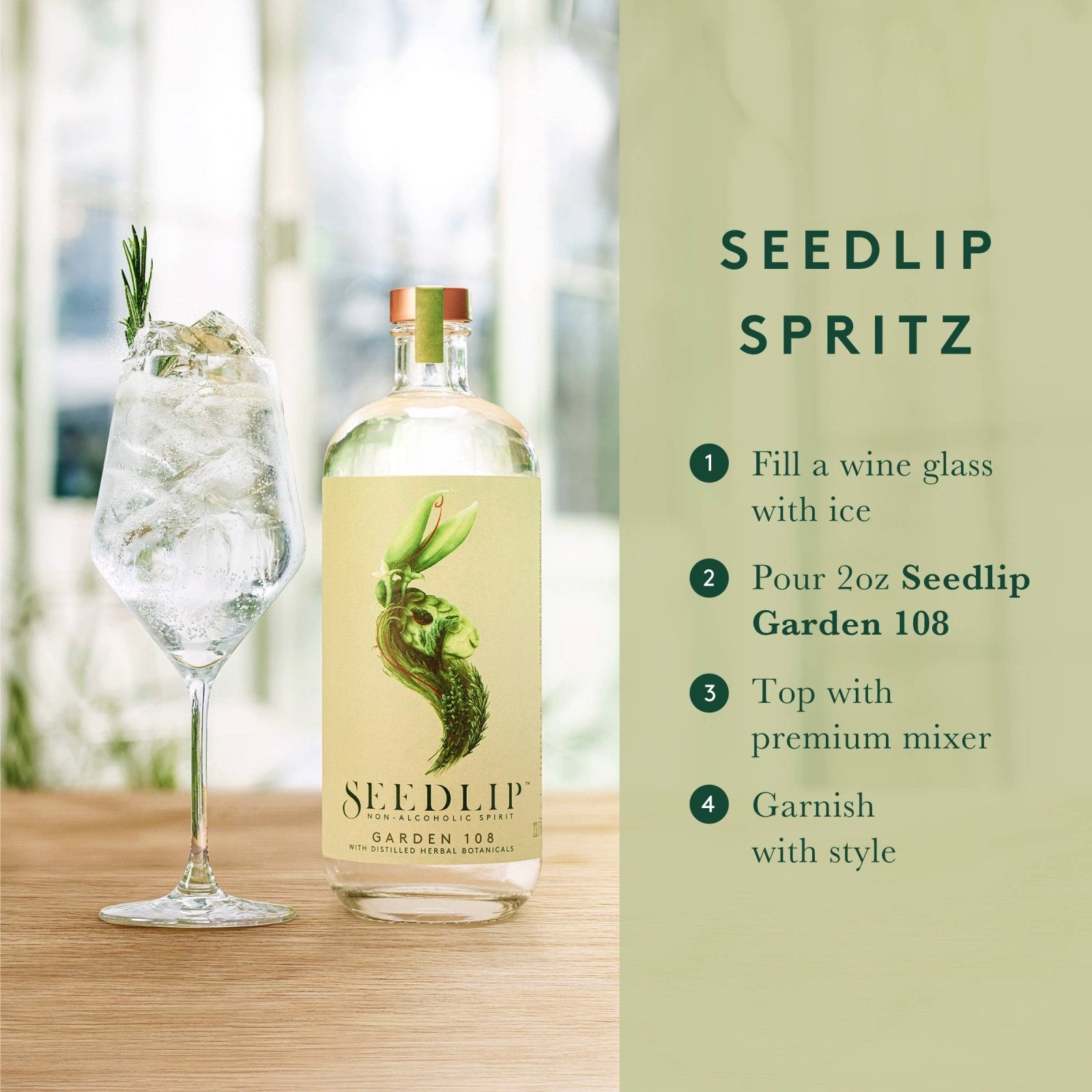 Seedlip · Seedlip Garden 108 · Non - Alcoholic Spirits | socius design in Rochester, MN