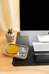 Graf Lantz · Small Kawabon Leather/Merino Wool Felt Tray Granite, Natural | socius design in Rochester, MN