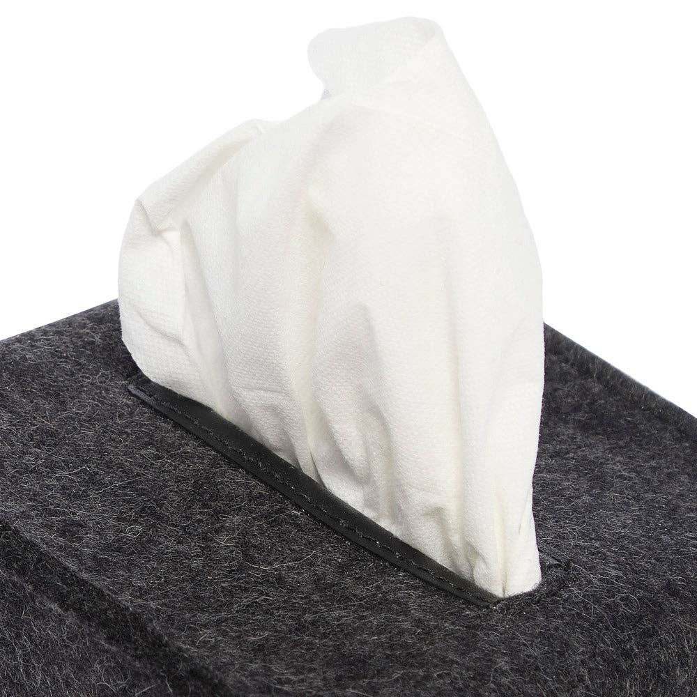 Graf Lantz · Small Merino Wool Felt Tissue Box Cover Charcoal | socius design in Rochester, MN