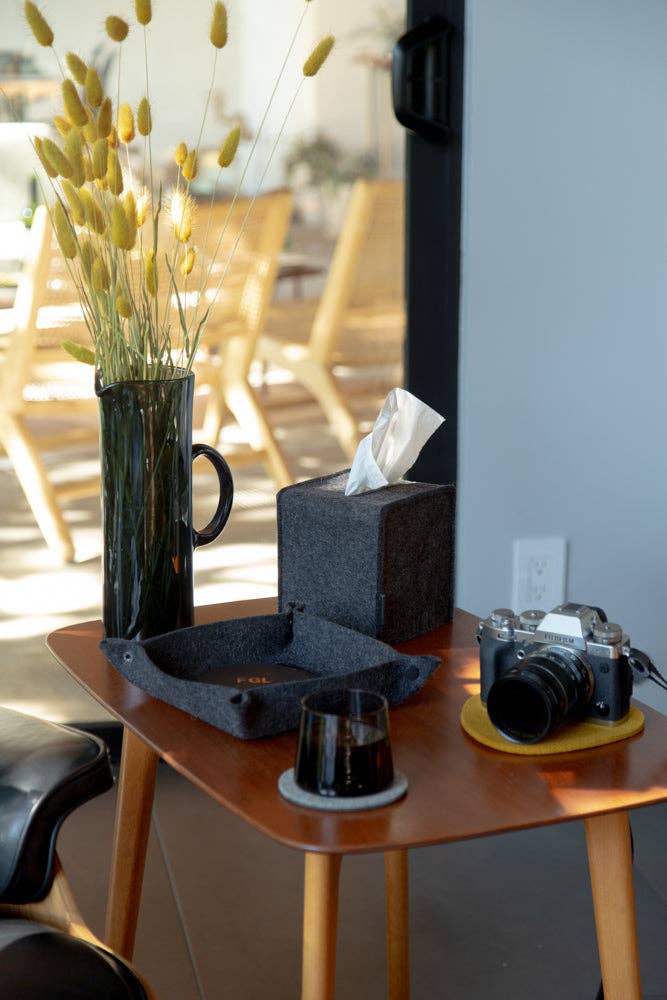 Graf Lantz · Small Merino Wool Felt Tissue Box Cover Charcoal | socius design in Rochester, MN