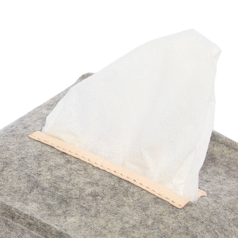 Graf Lantz · Small Merino Wool Felt Tissue Box Cover · Granite | socius design in Rochester, MN