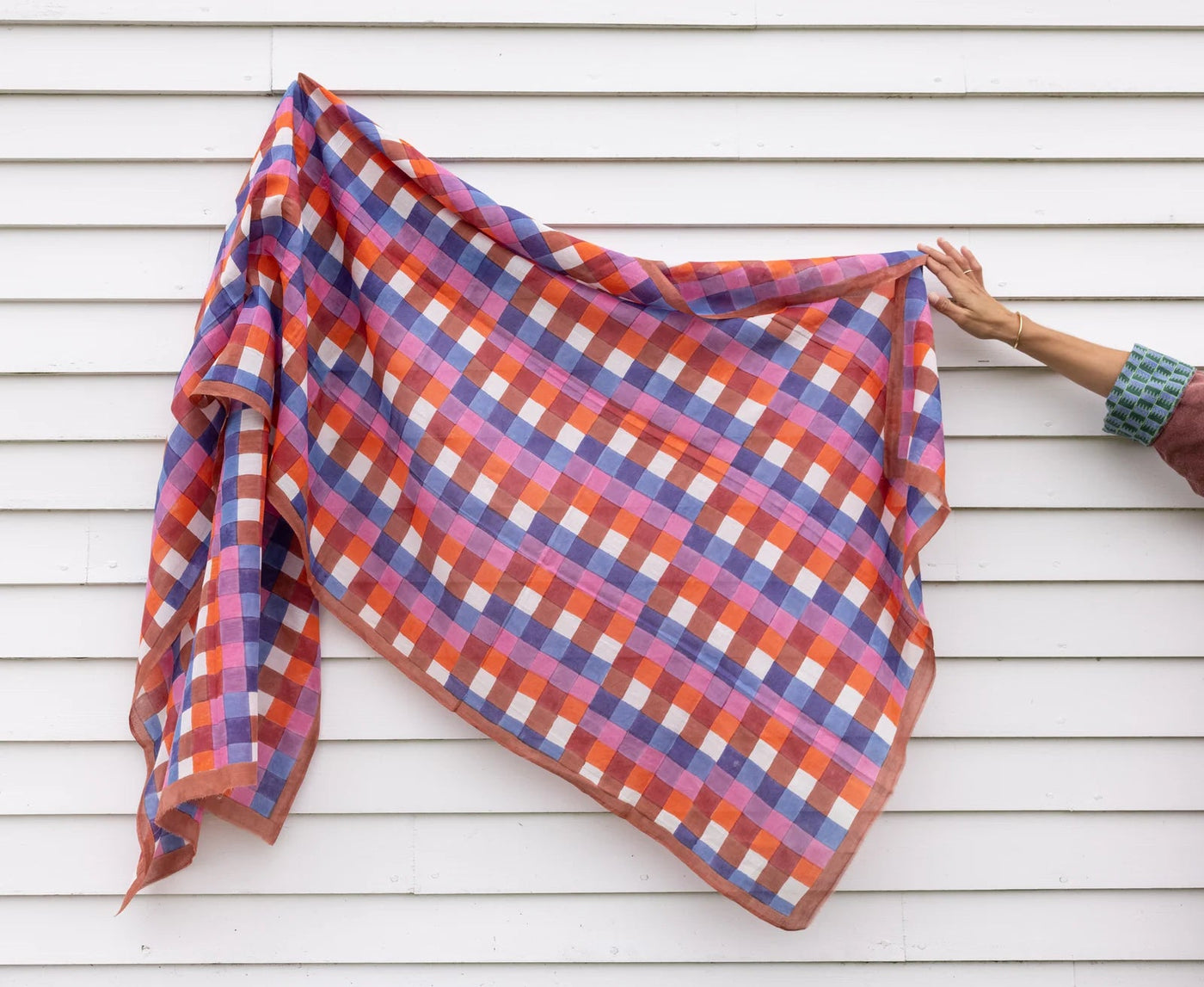 Block Shop · Split - Bars Hand Block - Printed Long Scarf · Purple | socius design in Rochester, MN