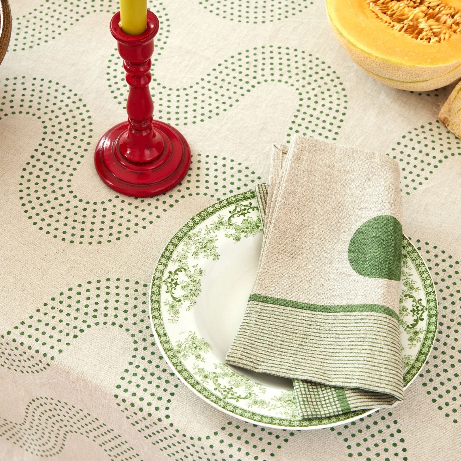 Block Shop · Squiggle Dot Tablecloth | Basil | socius design in Rochester, MN