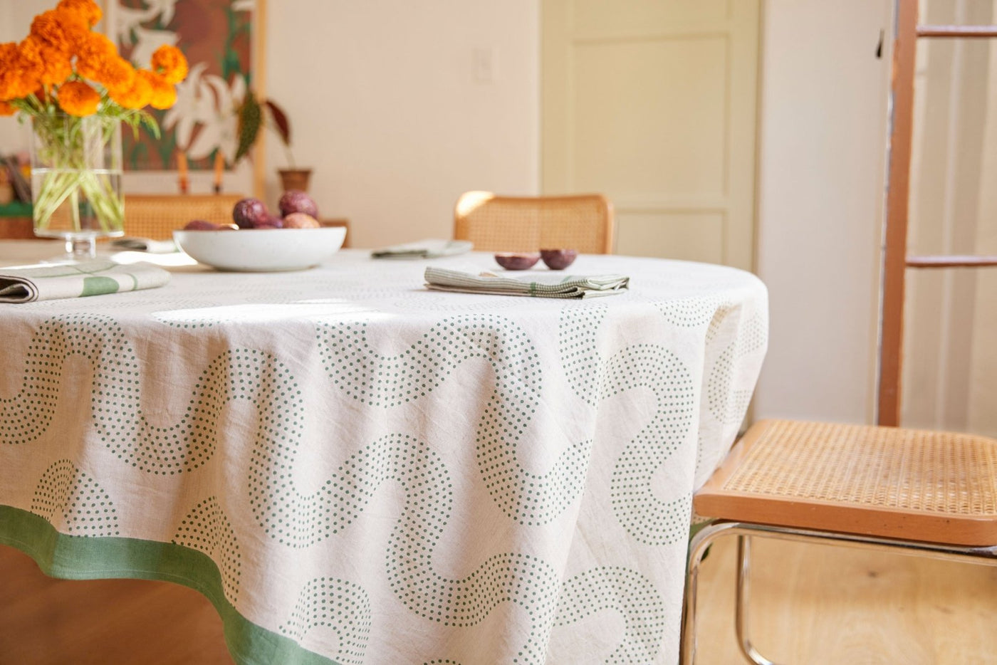 Block Shop · Squiggle Dot Tablecloth | Basil | socius design in Rochester, MN