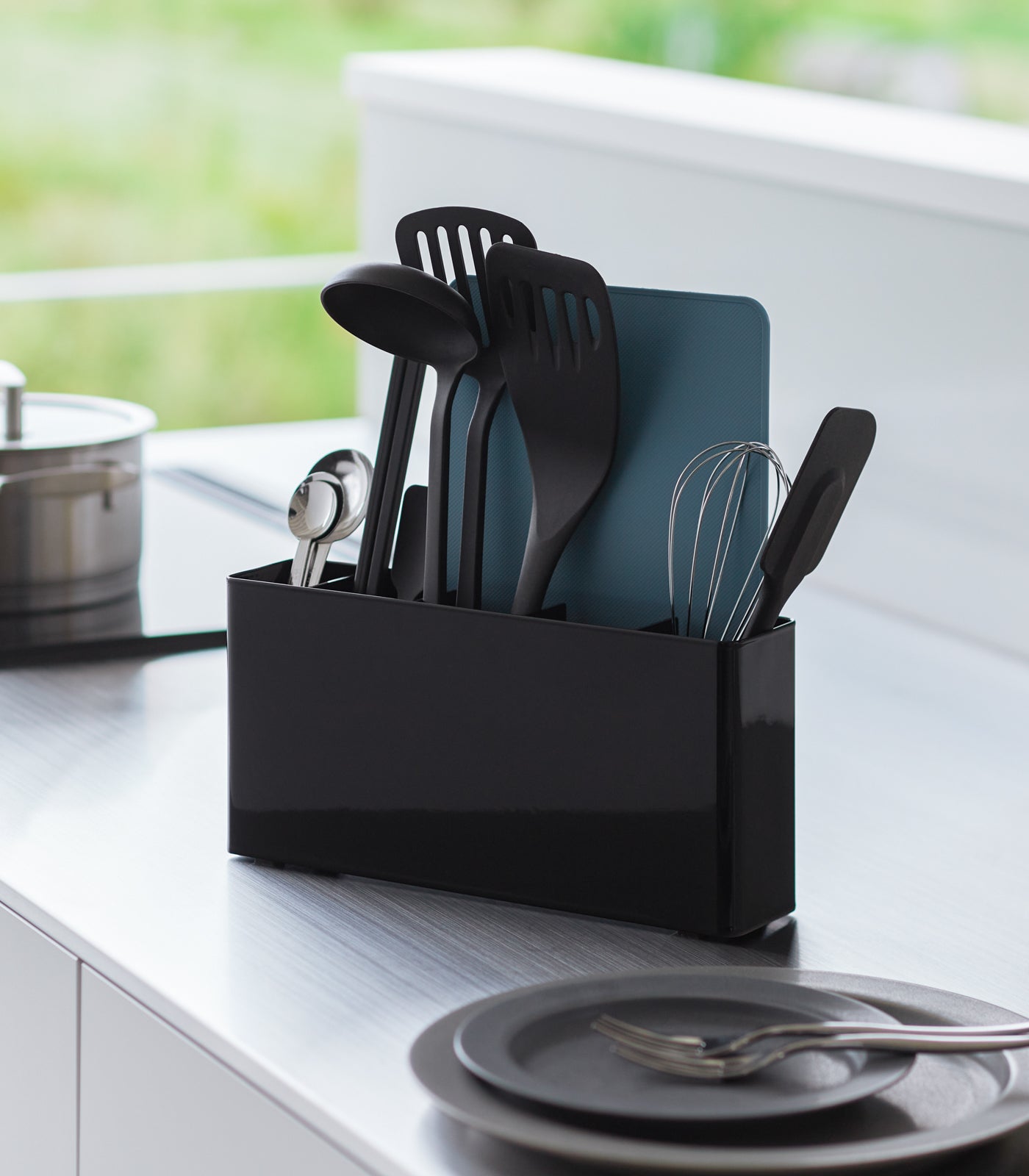 Yamazaki Home · Steel Utensil & Thin Cutting Board Holder | socius design in Rochester, MN
