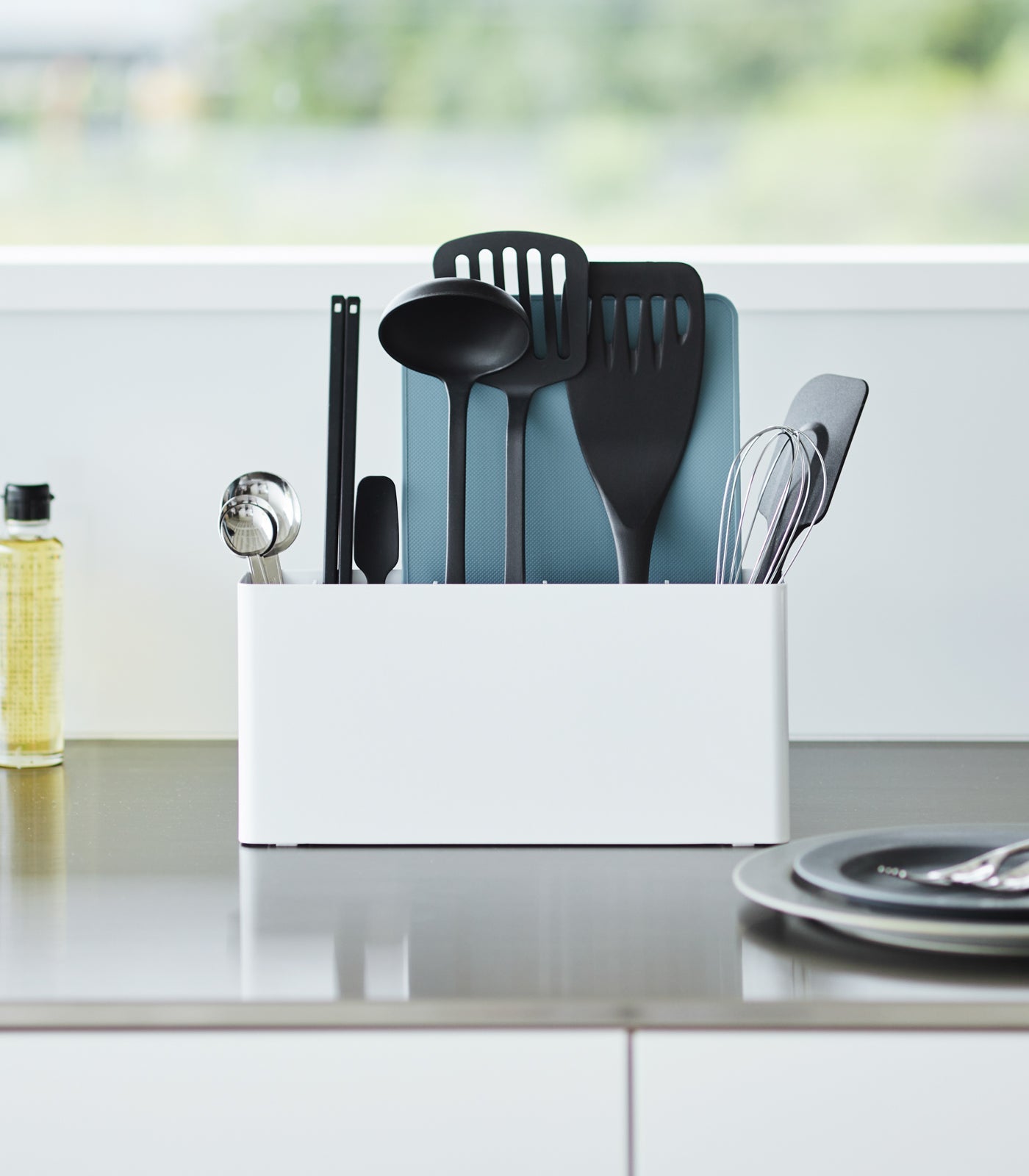 Yamazaki Home · Steel Utensil & Thin Cutting Board Holder | socius design in Rochester, MN