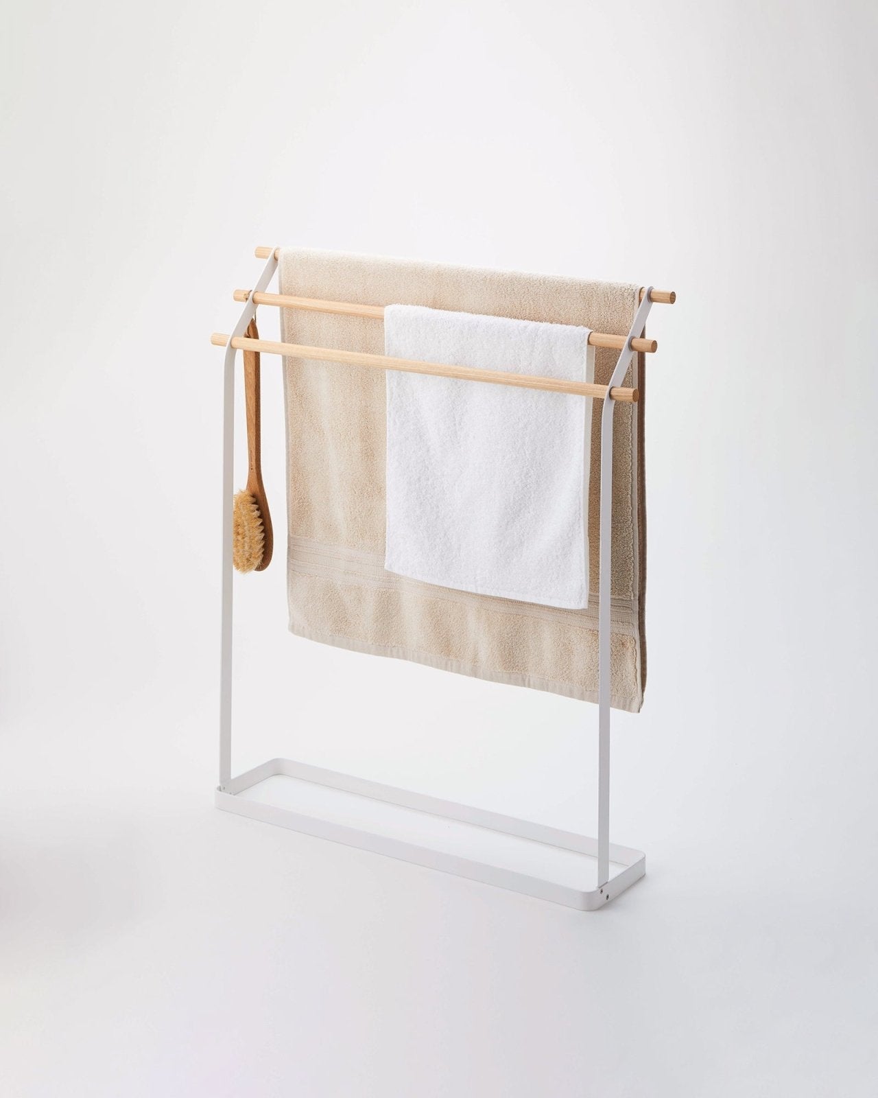 Yamazaki Home · Steel + Wood Bath Towel Rack (32" H) · Yamazaki Home | socius design in Rochester, MN
