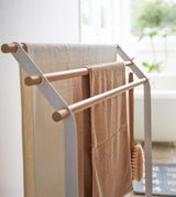 Yamazaki Home · Steel + Wood Bath Towel Rack (32" H) · Yamazaki Home | socius design in Rochester, MN