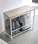 Yamazaki Home · Steel + Wood Entryway Storage Organizer & Bench (18" H) | socius design in Rochester, MN
