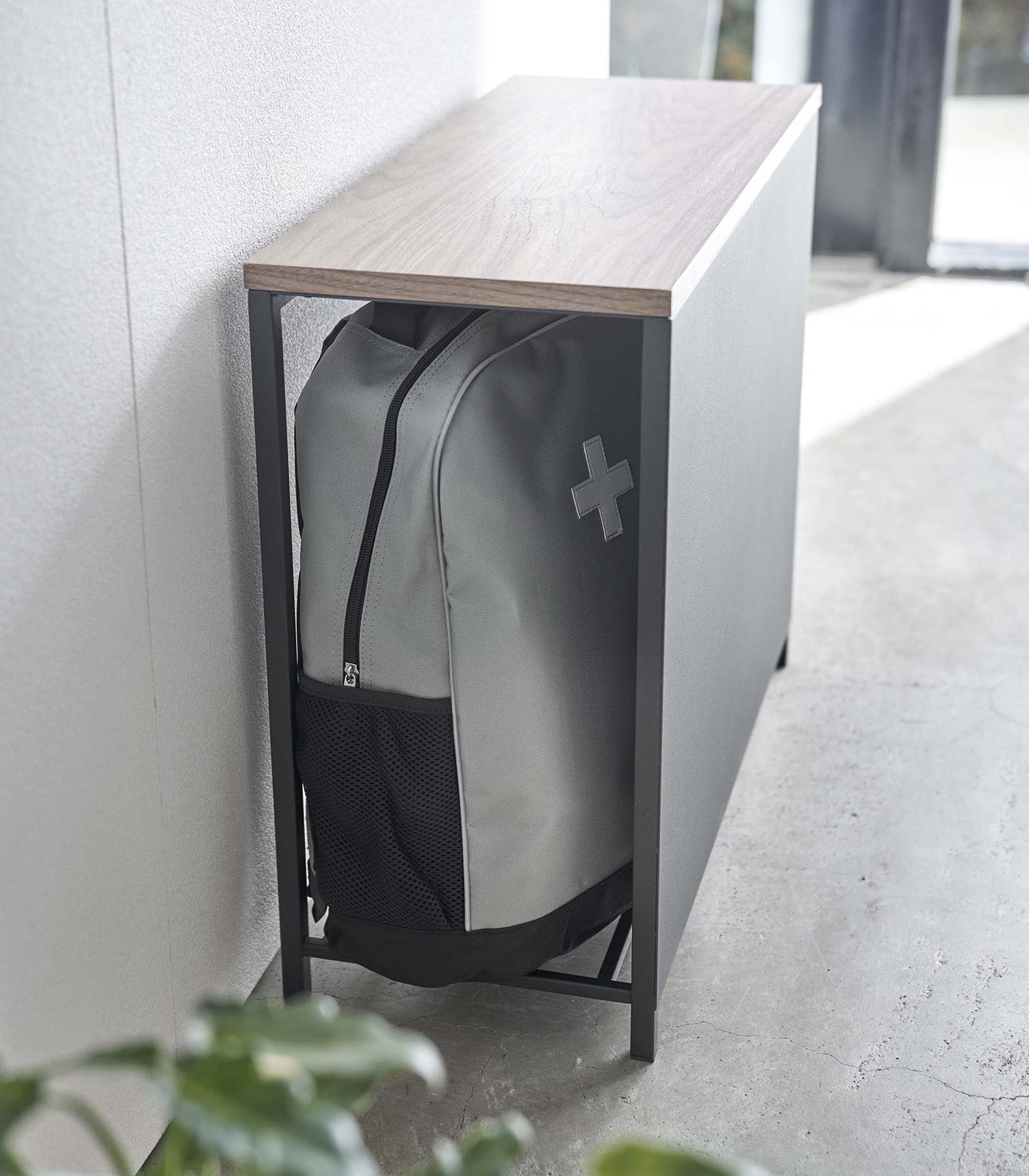 Yamazaki Home · Steel + Wood Entryway Storage Organizer & Bench (18" H) | socius design in Rochester, MN