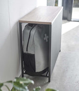 Yamazaki Home · Steel + Wood Entryway Storage Organizer & Bench (18" H) | socius design in Rochester, MN
