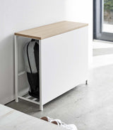 Yamazaki Home · Steel + Wood Entryway Storage Organizer & Bench (18" H) | socius design in Rochester, MN