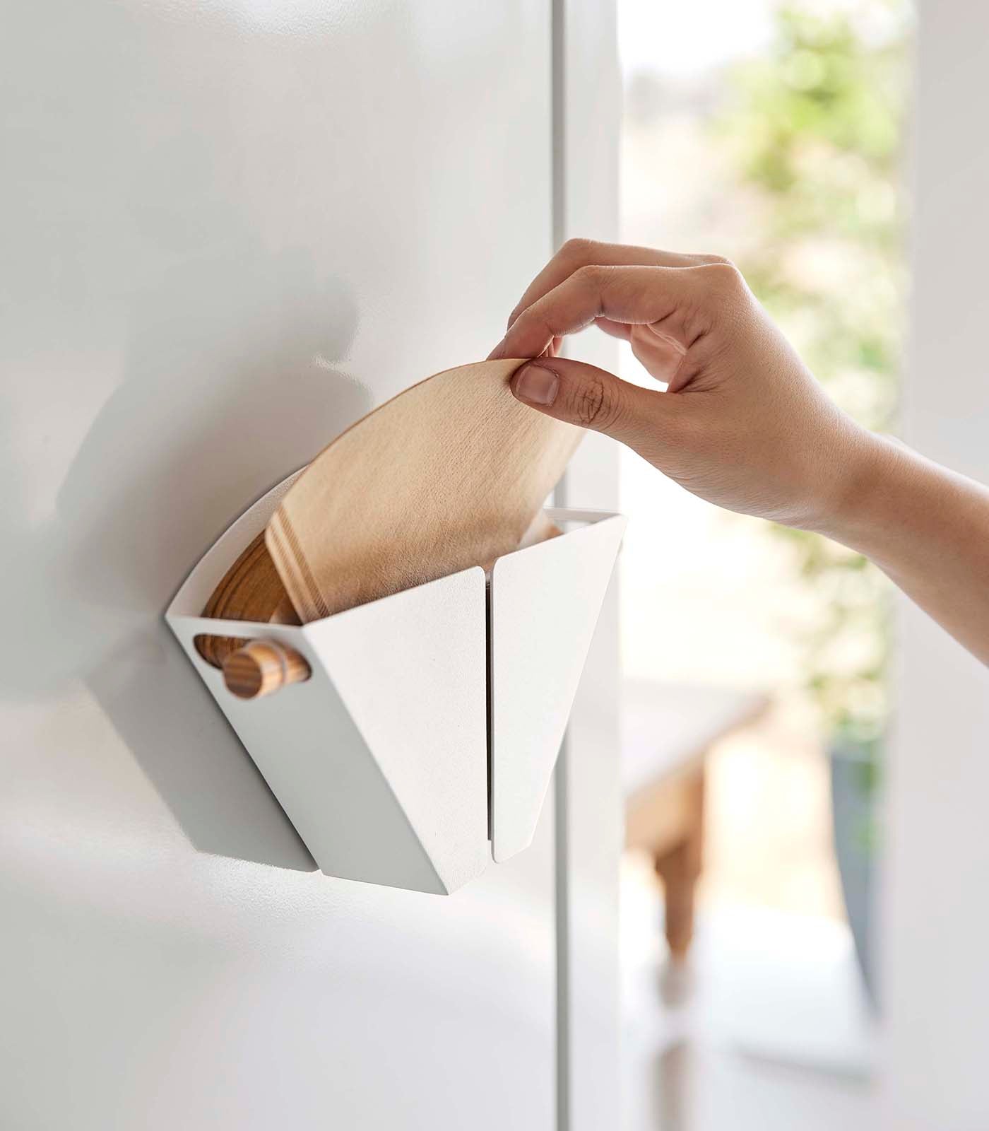 Yamazaki Home · Steel + Wood Magnetic Coffee Filter Case - Size 04 | socius design in Rochester, MN