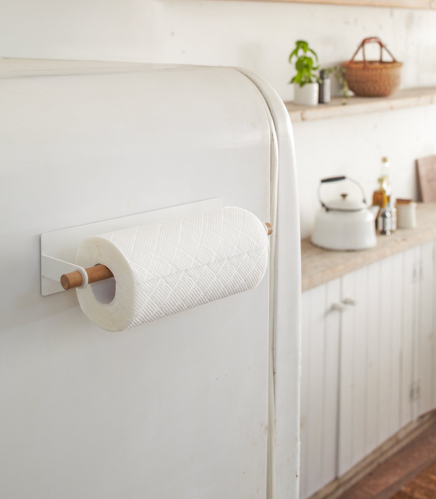 Yamazaki Home · Steel + Wood Magnetic Kitchen Paper Towel Hanger | socius design in Rochester, MN