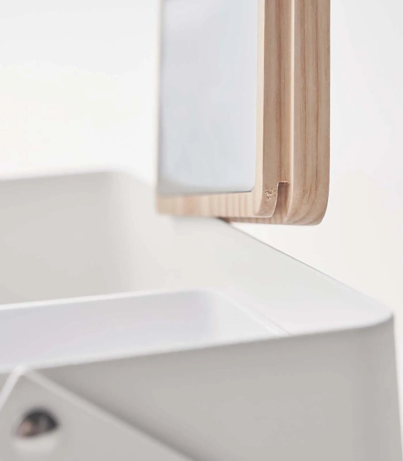Yamazaki Home · Steel + Wood Makeup Organizer with Mirror · Yamazaki Home | socius design in Rochester, MN