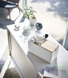 Yamazaki Home · Steel + Wood Makeup Organizer with Mirror · Yamazaki Home | socius design in Rochester, MN