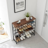 Yamazaki Home · Steel + Wood Rolling Five - Tier Shoe Rack (34.25"H) | socius design in Rochester, MN