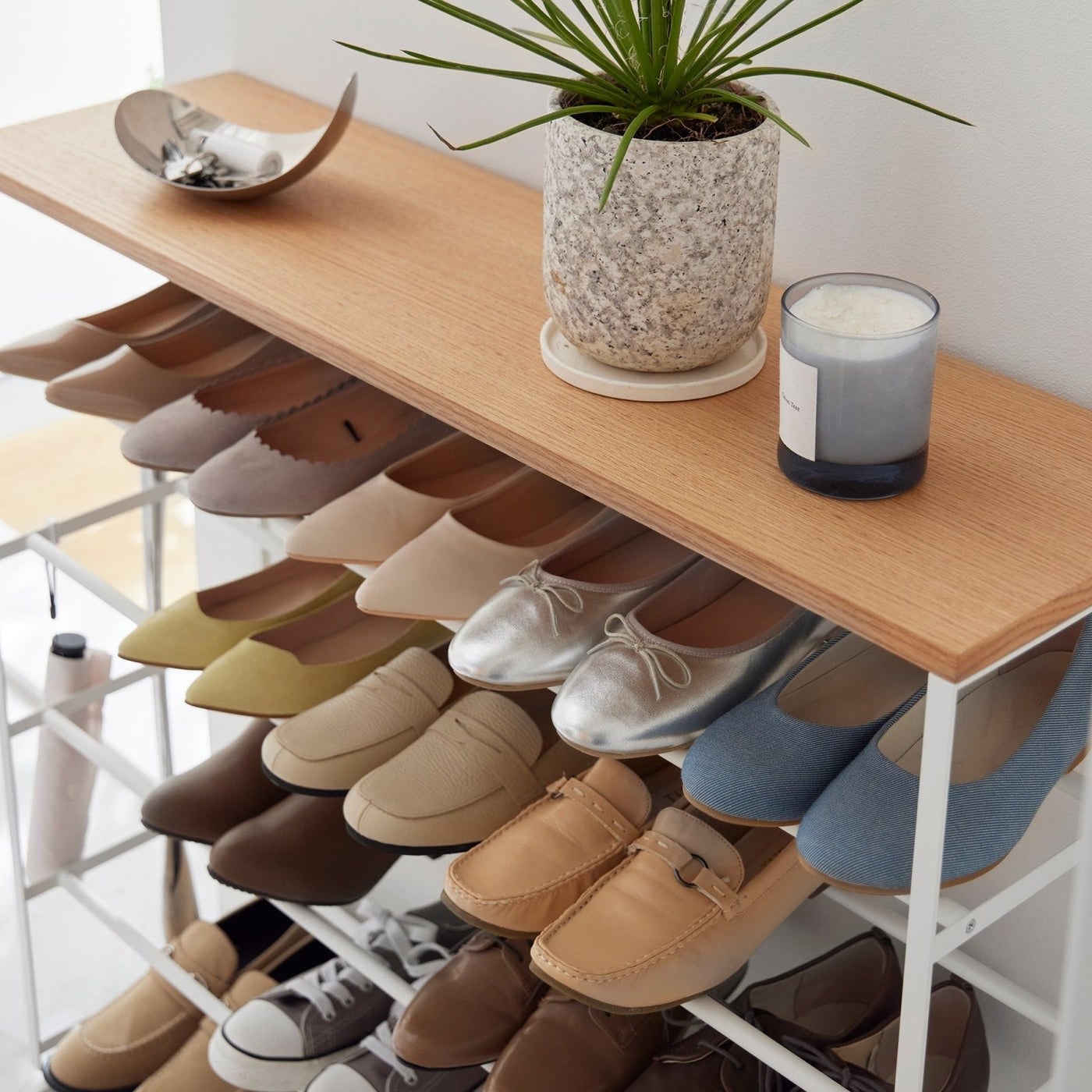 Yamazaki Home · Steel + Wood Rolling Five - Tier Shoe Rack (34.25"H) | socius design in Rochester, MN