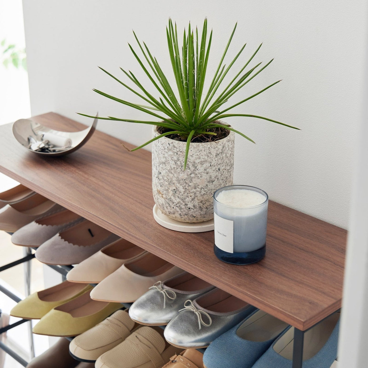 Yamazaki Home · Steel + Wood Rolling Five - Tier Shoe Rack (34.25"H) | socius design in Rochester, MN