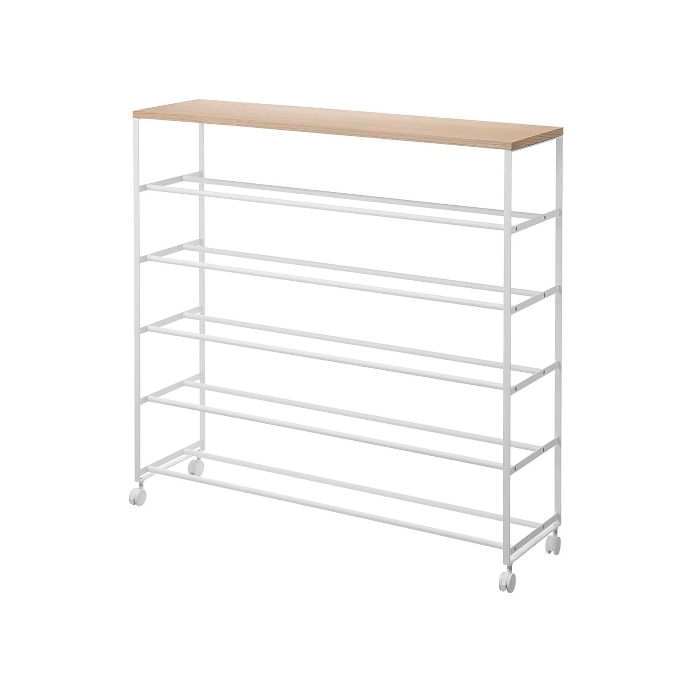 Yamazaki Home · Steel + Wood Rolling Five - Tier Shoe Rack (34.25"H) | socius design in Rochester, MN