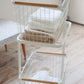 Yamazaki Home · Steel + Wood Rolling Laundry Cart + Wire Baskets (38" H) | socius design in Rochester, MN