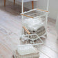 Yamazaki Home · Steel + Wood Rolling Laundry Cart + Wire Baskets (38" H) | socius design in Rochester, MN