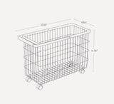 Yamazaki Home · Steel + Wood Rolling Wire Basket (15" H) | socius design in Rochester, MN