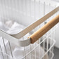 Yamazaki Home · Steel + Wood Rolling Wire Basket (15" H) | socius design in Rochester, MN