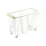 Yamazaki Home · Steel + Wood Rolling Wire Basket (15" H) | socius design in Rochester, MN