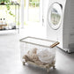 Yamazaki Home · Steel + Wood Rolling Wire Basket (15" H) | socius design in Rochester, MN