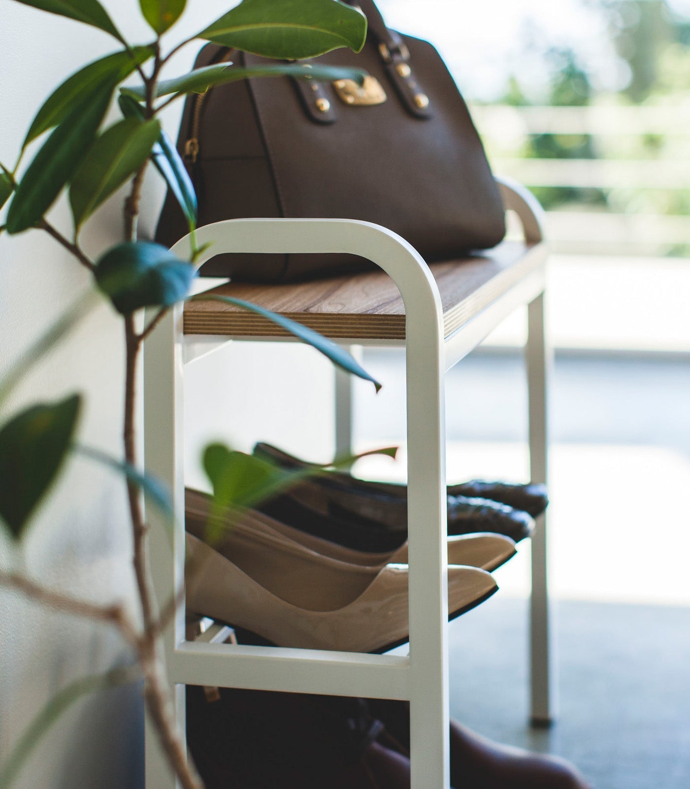 Yamazaki Home · Steel + Wood Shoe Organizer & Bench (18" H) · Yamazaki Home | socius design in Rochester, MN