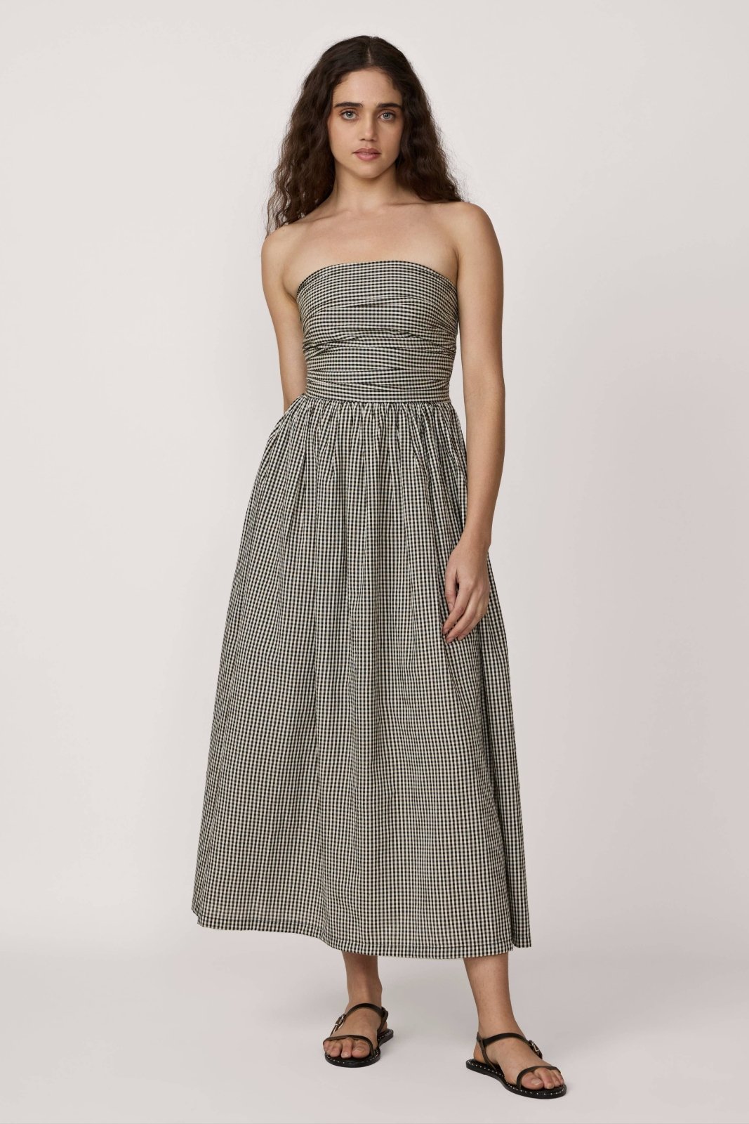 LAUDE the Label · Strapless Tie Back Dress in Gingham | socius design in Rochester, MN