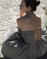 LAUDE the Label · Strapless Tie Back Dress in Gingham | socius design in Rochester, MN