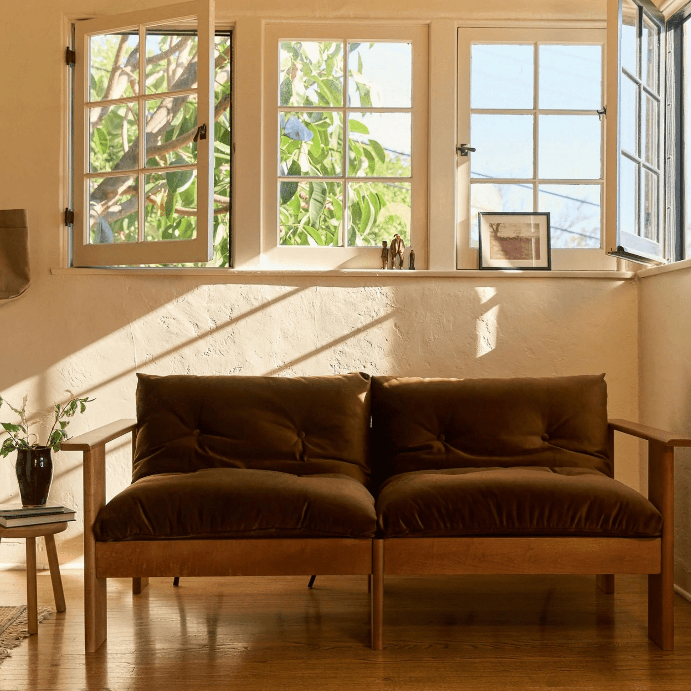 Bacana Loveseat in Recycled Velvet - Sabai Design | socius design | Rochester MN (Chocolate)