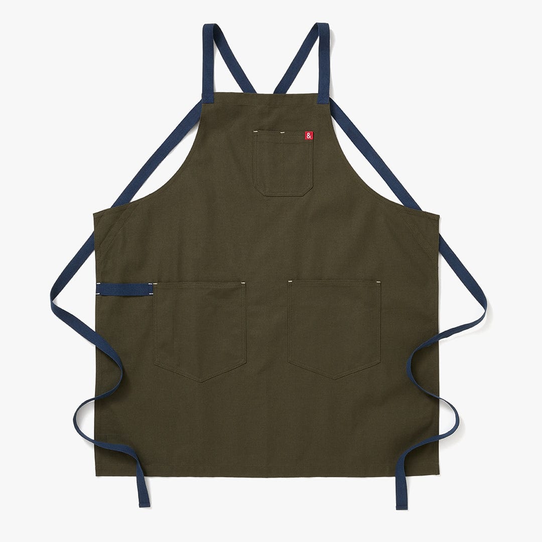 Hedley & Bennett · The Crossback Apron - Olive Green Navy Straps | socius design in Rochester, MN